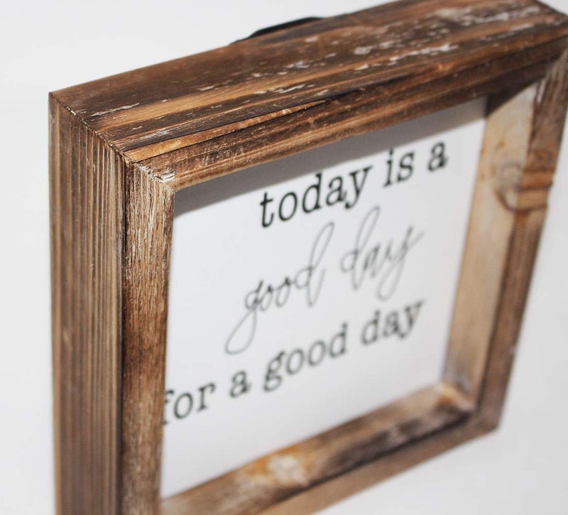 MACVAD Today is A Good Day for A Good Day Inspirational Wood Box Sign for Home Decor,Freestanding Mini Wood Block Sign for Desk,Shelf or Wall Display 6" x 6" x 1.57" - Image 5